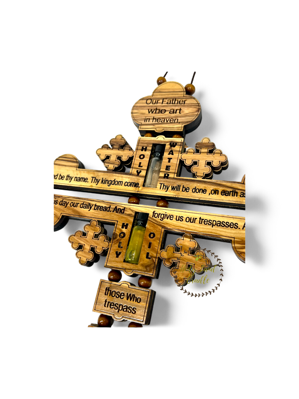 Olive Wood The Lord's Prayer Cross