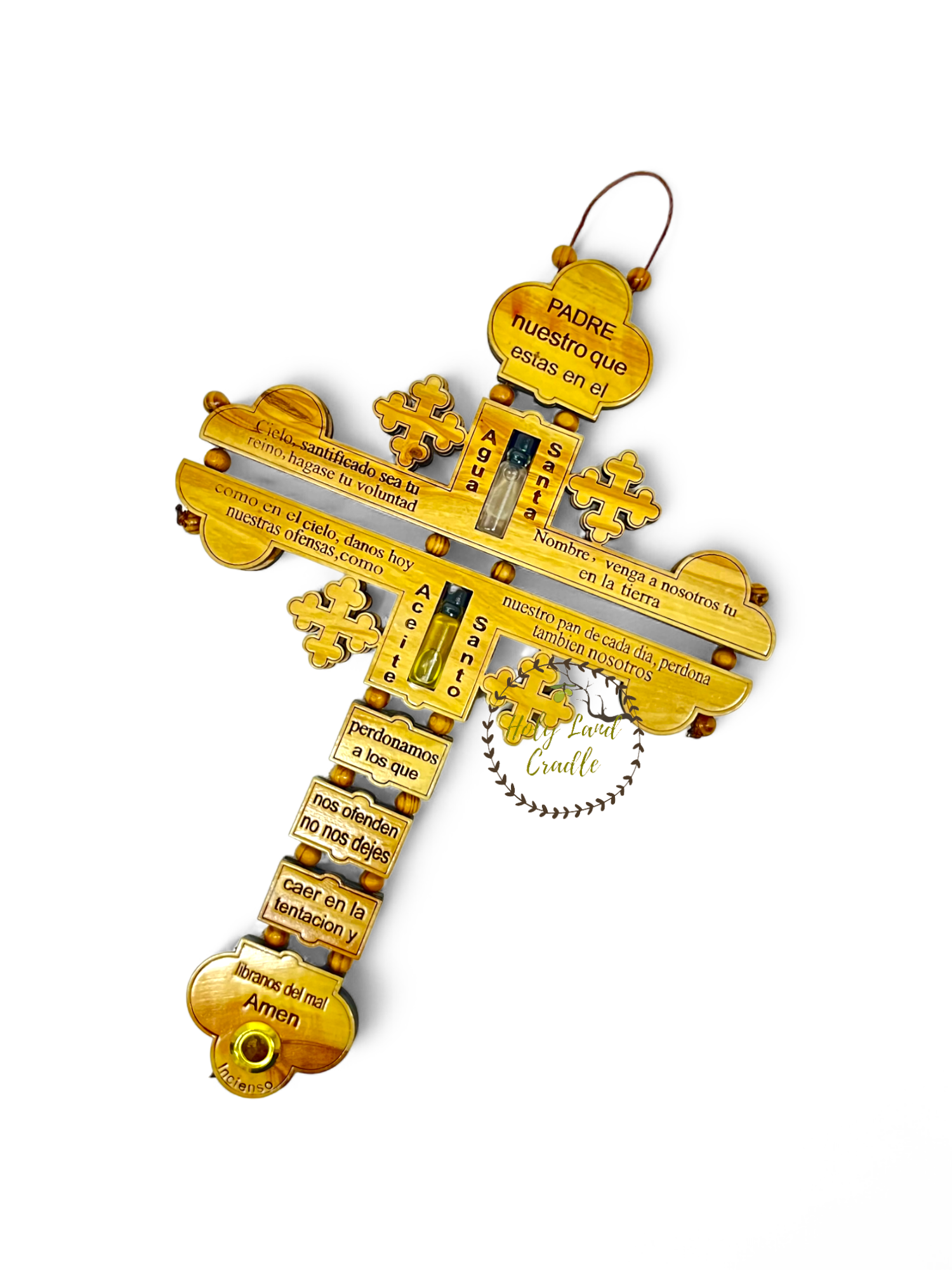 Olive Wood The Lord's Prayer Cross