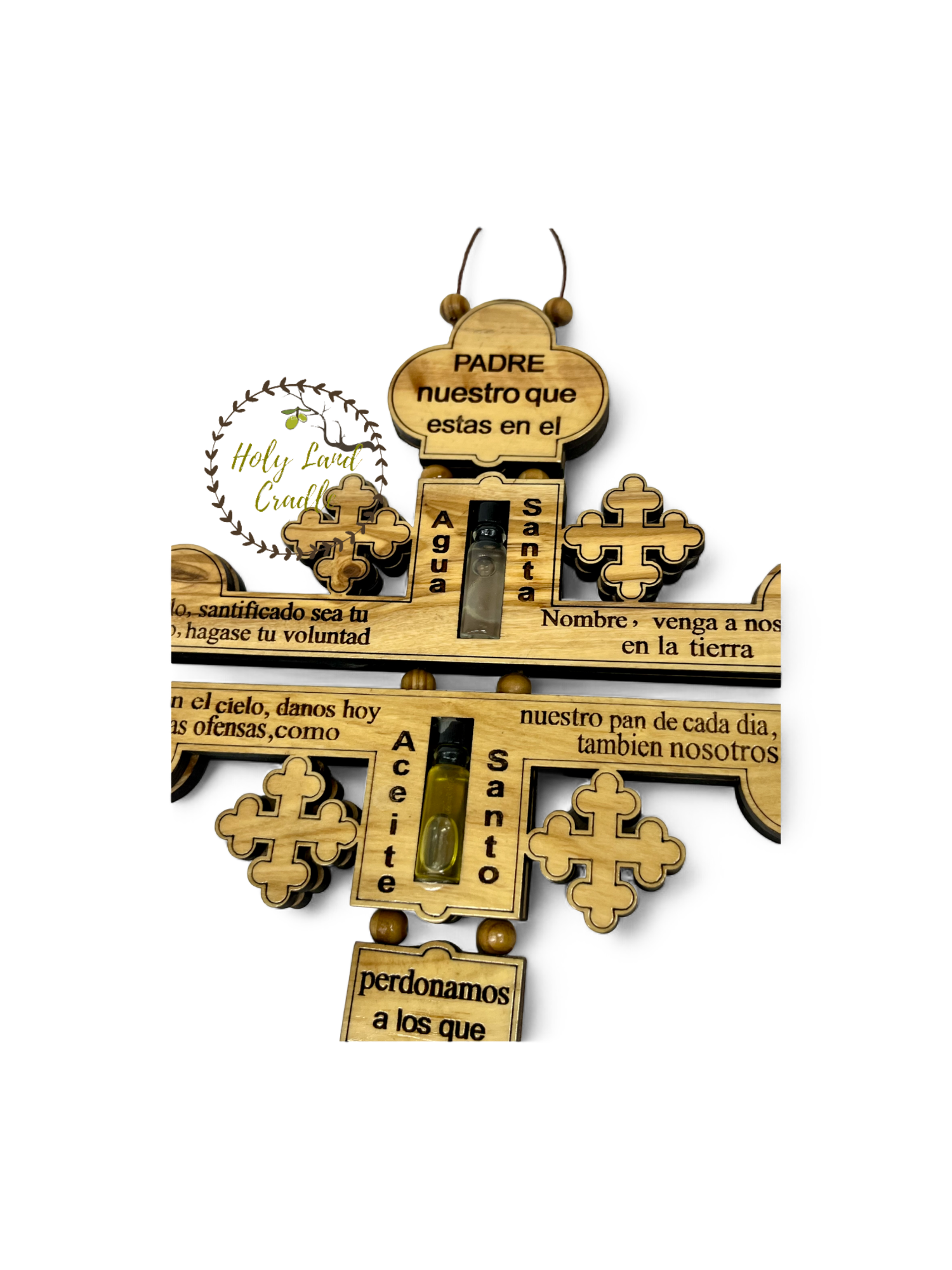 Olive Wood The Lord's Prayer Cross