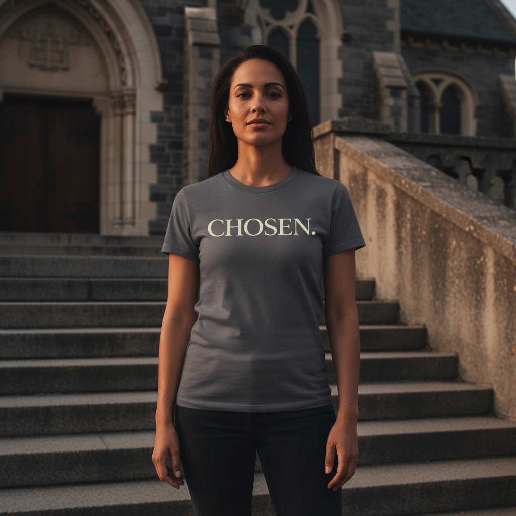 CHOSEN. Minimalist Faith Statement T-Shirt — Premium Christian Tee