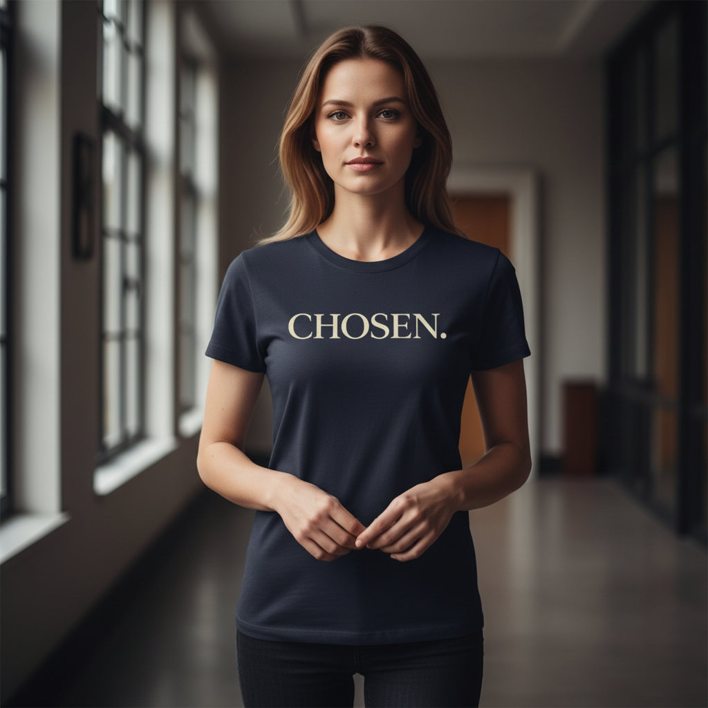 CHOSEN. Minimalist Faith Statement T-Shirt — Premium Christian Tee